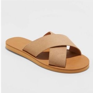 Universal Thread Anabeth Woven Cross-band Slide Sandals